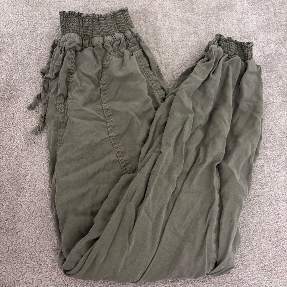 Love Tree Sage Green Smocked Pants